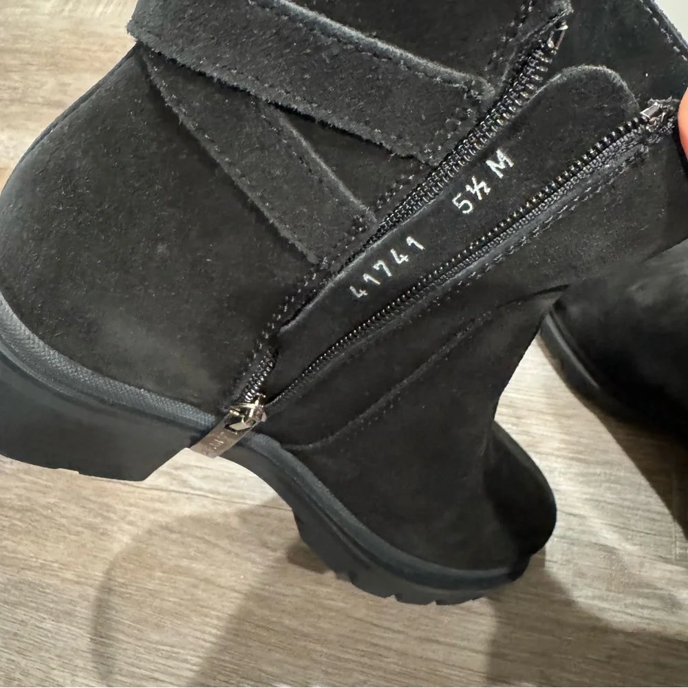 La Canadienne Shai Black Suede Bootie Boots